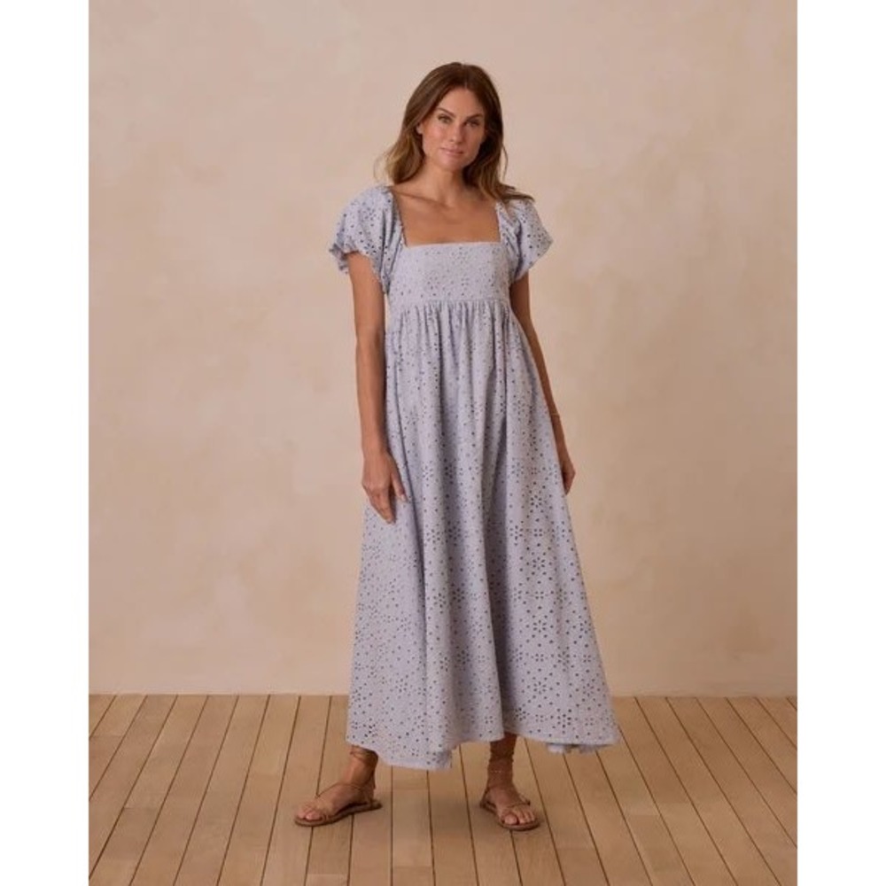 Rylee + Cru Oceane Maxi Dress Size Small Empire Waist Bubble Sleeve Cocktail NEW